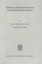 Cover von Beiträge zum Äquivalenzprinzip und zur Zweckbindung öffentlicher Einnahmen.