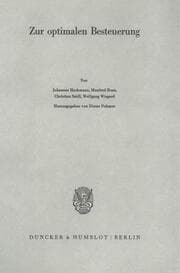 Cover von Zur optimalen Besteuerung.