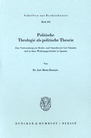 Cover von Politische Theologie als politische Theorie.