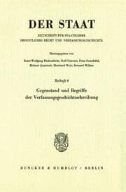 Cover von Gegenstand und Begriffe der Verfassungsgeschichtsschreibung.