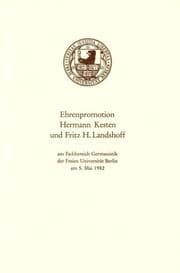 Cover von Ehrenpromotion Hermann Kesten und Fritz H. Landshoff am FB Germanistik der FU Berlin.