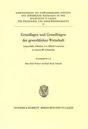Cover von Grundlagen und Grundfragen der gewerblichen Wirtschaft.