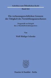Cover von Die verfassungsrechtlichen Grenzen der Tätigkeit des Vermittlungsausschusses.