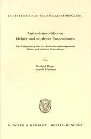 Cover von Auslandsinvestitionen kleiner und mittlerer Unternehmen.