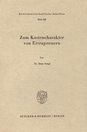 Cover von Zum Kostencharakter von Ertragsteuern.