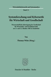 Cover von Systemforschung und Kybernetik für Wirtschaft und Gesellschaft.