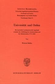 Cover von Universität und Orden.