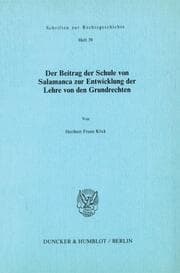 Cover von Der Beitrag der Schule von Salamanca zur Entwicklung der Lehre von den Grundrechten.