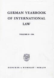 Cover von German Yearbook of International Law - Jahrbuch für Internationales Recht.