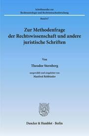 Cover von Zur Methodenfrage der Rechtswissenschaft und andere juristische Schriften.