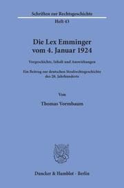 Cover von Die Lex Emminger vom 4.Januar 1924.