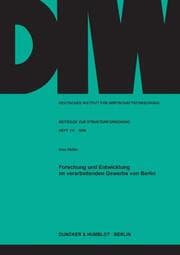 Cover von Forschung und Entwicklung im verarbeitenden Gewerbe von Berlin.