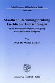 Cover von Staatliche Rechnungsprüfung kirchlicher Einrichtungen,