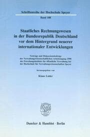 Cover von Staatliches Rechnungswesen in der Bundesrepublik Deutschland vor dem Hintergrund neuerer internationaler Entwicklungen.