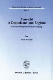 Cover von Zinsrecht in Deutschland und England.