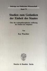 Cover von Studien zum Gedanken der Einheit des Staates.
