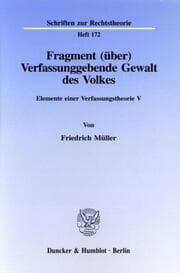 Cover von Fragment (über) Verfassunggebende Gewalt des Volkes.