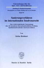 Cover von Sanierungsverfahren im internationalen Insolvenzrecht.