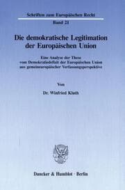 Cover von Die demokratische Legitimation der Europäischen Union.