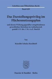 Cover von Das Darstellungsprivileg im Flächennutzungsplan