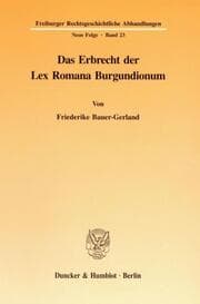 Cover von Das Erbrecht der Lex Romana Burgundionum.