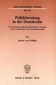 Cover von Politikberatung in der Demokratie.