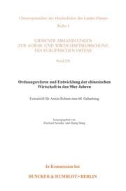 Cover von Ordnungsreform und Entwicklung der chinesischen Wirtschaft in den 90er Jahren.