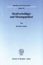Cover von Strafverteidiger und Sitzungspolizei.