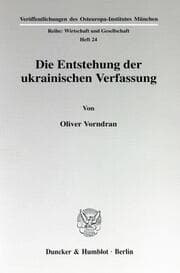 Cover von Die Entstehung der ukrainischen Verfassung.