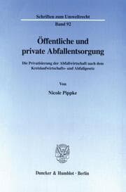 Cover von Öffentliche und private Abfallentsorgung.