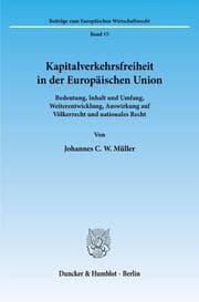Cover von Kapitalverkehrsfreiheit in der Europäischen Union.