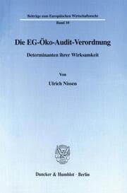 Cover von Die EG-Öko-Audit-Verordnung