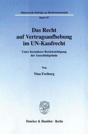 Cover von Das Recht auf Vertragsaufhebung im UN-Kaufrecht.