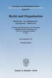 Cover von Recht und Organisation