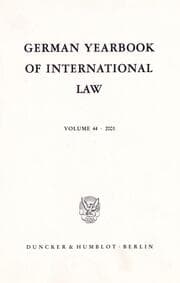 Cover von German Yearbook of International Law - Jahrbuch für Internationales Recht.
