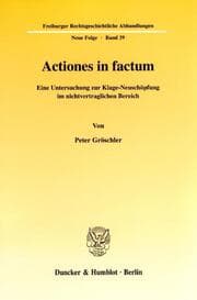 Cover von Actiones in factum.