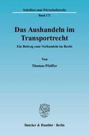 Cover von Das Aushandeln im Transportrecht