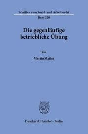 Cover von Die gegenläufige betriebliche Übung