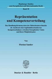 Cover von Repräsentation und Kompetenzverteilung