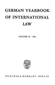 Cover von German Yearbook of International Law - Jahrbuch für Internationales Recht.