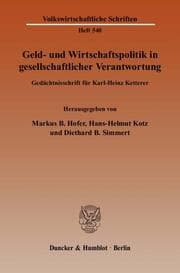 Cover von Geld- und Wirtschaftspolitik in gesellschaftlicher Verantwortung
