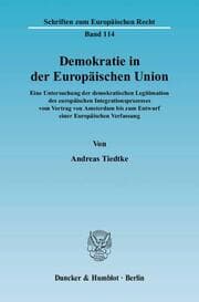 Cover von Demokratie in der Europäischen Union