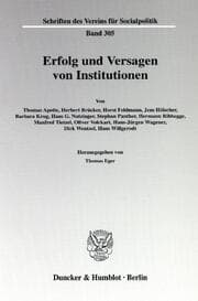 Cover von Erfolg und Versagen von Institutionen.