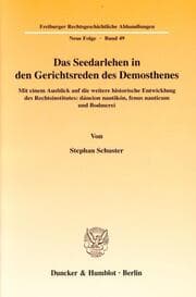 Cover von Das Seedarlehen in den Gerichtsreden des Demosthenes.