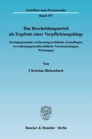 Cover von Das Bescheidungsurteil als Ergebnis einer Verpflichtungsklage