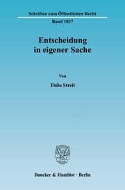 Cover von Entscheidung in eigener Sache