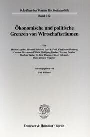 Cover von Ökonomische und politische Grenzen von Wirtschaftsräumen.