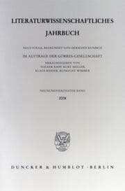 Cover von Literaturwissenschaftliches Jahrbuch