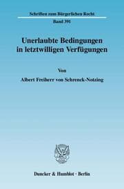 Cover von Unerlaubte Bedingungen in letztwilligen Verfügungen