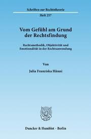 Cover von Vom Gefühl am Grund der Rechtsfindung.
